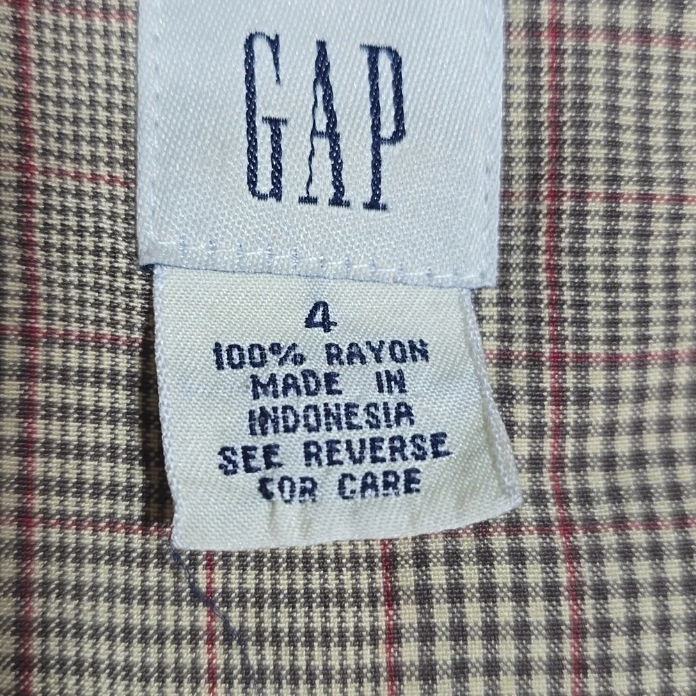 Vintage 90s Gap Plaid Vest Styke Dress Size 4